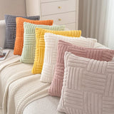 Popxstar  Solid color Shu cotton lint sofa throw pillow Modern simple living room sofa pillow Model room decorative bedside cushion