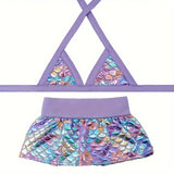 Dog Bikini Swimsuit, Puppy Bathing Suit, For Small Dogs Cloth Costume，Fish Scales Print Bikini Design Pet Costume