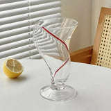 Popxstar  High appearance level glass juice drink glass cold drink glass Home Creative ins Wind ice cream milkshake cup Coffee cup