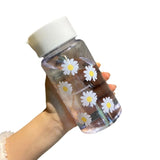 This Summer Cute Little Chrysanthemum Water Cup Comes in Two Styles  Frosted and Transparent  with A Handle for Easy Carrying