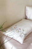 Popxstar  Flowers Embroidery Luxury Bedding Set 600TC Lyocell Bamboo Fiber Soft Silky Duvet Cover Flat/Fitted Bed Sheet Pillowcases 4Pcs