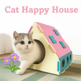 Popxstar  Cute Dopamine Cat's House Multi-hole Breathable Pet Castle House Felt Material Cat Bed Detachable Wear-resistantcat Accessories