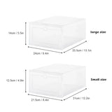 Popxstar 6pcs/set Transparent Plastic Shoes Case Thickened Drawer Case Plastic Shoe Boxes Stackable Box Shoe Organizer Shoebox