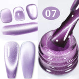 Popxstar 10ml Rainbow Purple Water Light Cat Magnetic Gel Nail Polish Shining Sliver-light Holographics Semi Permanent UV Gel