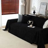 Popxstar  High-end sofa cover cloth is universal in all seasons, modern simple black sofa towel, a whole cover blanket