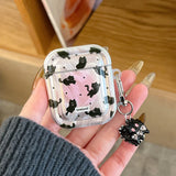 Popxstar  Korea Lovely Cartoon Black Cat INS Pendant Soft Silicone Earphone Case For Apple AirPods 1 2 3 4 Pro 2 3nd TPU Protective Cover