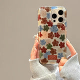 Popxstar  Vortex Shell IND Green Blue And Red Flowers Designed Phone Case For iPhone 17 16 15 14 Pro Max 13 12 11 XS XR 7 8 Plus 16e Cover