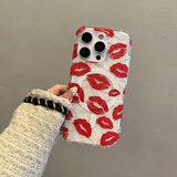 Red Lip Print For Magsafe Magnetic Wireless Charing Case For iPhone 16 Pro Max 17 Air 15 13 14 16 Plus IMD TPU Back Cover