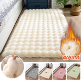 Popxstar Thicken Rabbit Plush Rug Velvet Floor Mat For Bedroom Rugs Bedside Bed Super Soft Winter Warm Carpets Kids Room Blanket Decor