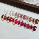 1-12pcs TC Semi Transparent Maillard Brown Solid Color Gel Nail Polish Pure Desire Pink Nails Red Nais White Nails Nail Art