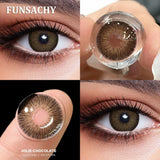 Popxstar  1 Pair Dark Black Color Contact Lenses for Eyes Natural Brown Grey Eye Contacts Beautiful Pupils Makeup Lens Yearly Use