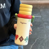 New Magnetic Cap Cover Simple and Portable Hand-held Outdoor Large-capacity Space Pot Portable Double-drinking Insulated Cup