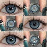Popxstar  1 Pair 0~-6.00 degree Myopia Lenses Colored Contact Lenses with Prescription Lenses with Degree Green Lenses blue lenses