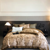 Popxstar  1000TC Egyptian Cotton Vintage Oil Painting Style Flowers Print Bedding Set Duvet Cover Flat/Fitted Bed Sheet Pillowcase 4Pcs