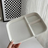 Popxstar  Ins Sle Weight Loss Diet Plate Quanti Controlled Home Use Id Breakfast Plate Simple White Korean Sle Single Person Ut...