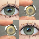 1 Pair Green Colored Contacts Lens with Myopia Diopter Natural Korean High Quality Soft Beauty Pupils Fast Shipping