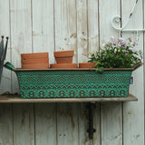 Rectangle Double Handles Flower Pot Metal Iron Art Outdoors Courtyard Garden Balcony Plant Decorate Vase Retro Style