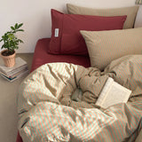 Popxstar  Simple Style Bedding Set Nordic Striped Duvet Cover Set 100% Cotton Flat Sheet Single Twin Size Double Bed Sheet Set For Bedroom