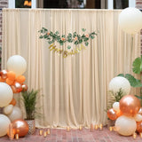 Popxstar  2pcs 5ft x10ft Chiffon Backdrop Curtains, 2 Layer Sheer Fabric Backdrop Drapes Drapes for Bridal Shower Wedding Arch Party Decor