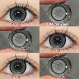 Popxstar 1 Pair Halloween Contact Lenses Beauty Eye Color Lenses Cosplay Pupils Myopia Lens with Prescription Natural Blue Lens