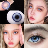 Blue Color Contact Lenses Softlens for Eyes Lenses Cosmetic Eyecontacts with Myopia Fast Shipping