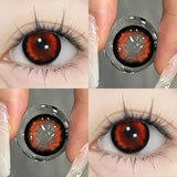 2PCS Red Contact Lenses with Prescription Beauty Pupils Natural Soft Eye Pink Lenses Makeup Cosplay Fast Shipping Yearly