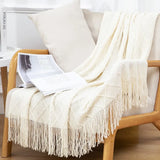 Popxstar  Summer Blanket for Bed Sofa Knitted Blanket With Tassel Nap Blankets Air Conditioning Blanket Soft Throw Blanket Bed Sheet Cover