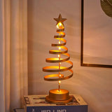 Popxstar  Artificial Christmas Lights Tree Fairy Lamp Tree Metal Spiral Star Lighting Holiday For Home Living Room Decorations Night Lamp