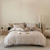 3pcs 100% Cotton Solid Color/two-color/striped/checkered Print Bedding, 1PC Duvet Cover 2PC Pillowcases Soft and Skin-friendly