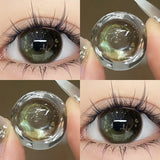 1Pair Myopia Color Contact Lenses for Eyes With Diopters Prescription Yaerly Green Eye Lenses Blue Lenses Fast Shipping