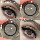 1 Pair Colored Brown Contact Lenses for Eyes Natural Soft Lens Women Makeup Lens Cosmetics Gray Pupils Yearly Daily Use