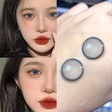 Popxstar  kisseye1Pair Colour Contacts Lenses Prescription Myopia Blue Eye High Quality Beauty Pupil Brown Lenses Makeup
