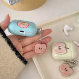 Popxstar  Korea lovely apple couple silicone earphone case coque for airpods 4 3 2 1 protection cover for airpods pro 2 shell cute pendant