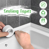 Popxstar Bathroom Shower Sink Bath Sealing Tapes PVC Adhesive Sealing Strips Waterproof Wall Stickers for Bathroom Kitchen Sealant Tape