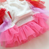 Summer  Spring Dog skirt thin Teddy bear small pet clothes colorful gradient Pompadour princess skirt