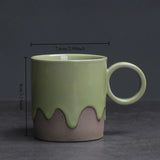 Creative Retro Coarse Ceramic Flow Glazed Coffee Cup Plate Set Latte Cup Home Makeup Cup