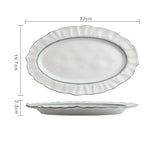 Popxstar  Sesame Glazed Lace Ceramic Plate Nordic Modern Relief Craft Dinner Set Plate and Dishes Fruit Salad Bowl Afternoon Tea Tableware