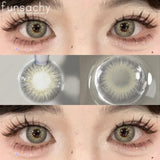 Popxstar  2pcs Myopia Lenses Black Color Contact Lenses with Prescription Degree 14.5mm Natural Soft Contact Lens for Eyes Yearly