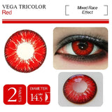 Popxstar  -1pair(2pcs) Color Contact Lenses Halloween Beautiful Eye Cosmetic Cosplay Contact Lens Multicolored Art lens (Dia:14.5m)