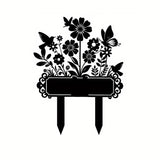 Popxstar  A Customizable Flower Sign And Stake, Metal Garden Sign, Garden Decoration, Personalized Gardening Gift, Garden Name Sign