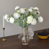 5Pc/lot Artificial Flocking Silk Flower Dew Lotus Home Decoration Camellia Bridal Bouquet Wedding Decor party flower arrangement