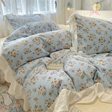 popxstar Korean Style Bedding Set with Pillowcase bed sheet Single Full Size Bed Linen Duvet Cover Set Queen/King Double Comforter Cover