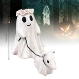 Ghost Walking Ghost Walking Dog Statue Halloween Ghost Decor Indoor Outdoor Spooky Ghost Dog Halloween Figurine Ghost Dog