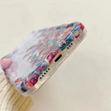 Retro Oil Painting Phone Case For IPhone 16 15 14 13 12 11 Pro Max Luxury Laser Oil Painting Flowers Print Shockproof Cover
