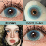 New 1Pair Colored Contacts Lenses for Eyes with Degree 0-8.00 Myopia Fashion Blue Lenses Green Contacts Korean Lenses