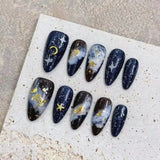 Popxstar 10Pcs Short Almond Handmade Press on Nails Peach Fake Nails Wearable Stick-on Nails False Nail Накладные Ногти Uñas Postizas