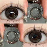 Popxstar 1Pair Myopia -0.00 to -8.00 Colour Contacts Lenses Natural Black Eye Lenses Beauty Pupil Blue Gray Lenses