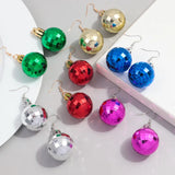 Popxstar Christmas Acrylic Mirror Disco Ball Drop Earring for Women Creative Rock 3D Bulb Dangle Earrings Xmas New Year Jewelry
