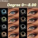Popxstar  Myopia Lenses 0~-8.0 Degree 1 Pair Color Contact Lenses for Eyes Lenses Prescription Lenses Diopter Contact Lenses