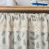 Popxstar Nordic Style Short Curtains Solid Cotton Linen Lace Hem Half Tulle Curtain Wine Cabinet Door Kitchen Window Small Curtains